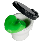 Spielzeugtoilette mit Furzschleim, Gruen