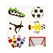 Tattoo Fussball, ein Blatt mit sechs moeglichen Motiven