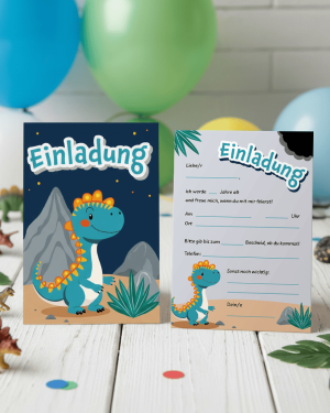 Dino-Einladungskarte