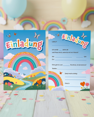 Regenbogen-Einladungskarte