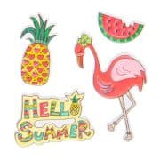 Sticker, Set Flamingo mit 4 Aufklebern